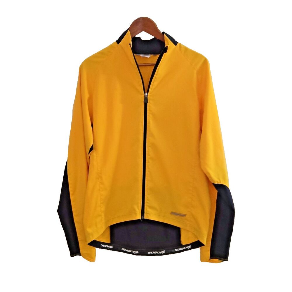 Sugoi Windstopper Cycling Jacket Yellow Black Full Zip High Visibility Men's L